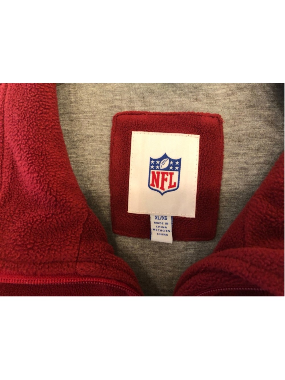 Size XL NFL Washington Redskins Zip Fleece Jacket Vintage Historic Retired Logo - Picture 5 of 12